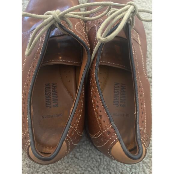 Johnston & Murphy Brown Tie up Dress Shoe Men's Size 8 M - Picture 4 of 8